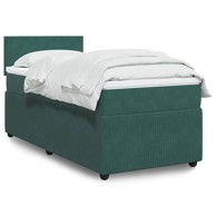 Krevet Box Spring s madracem, 80 x 200 cm, baršunasti, tamnozeleni