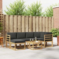 Set vanjskih sofa, 7 kom, čvrsto drvo akacije, bijelo-antracit