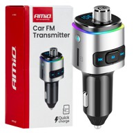 AMIO Bluetooth FM transmiter 2×USB-A microSD 12V 24V AMIO-04654