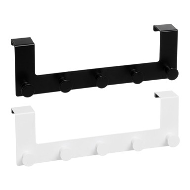  CASA SELECCIÓN Bijela/crna metalna vješalica za vrata 35 cm