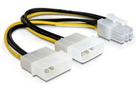 DELOCK Adapter 2x 4-pin Molex (Ž) na 6-pin (M) za grafičku karticu, naponski, interni