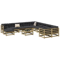 12-dijelni set vrtnih sofa od impregnirane borovine