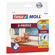 TESA d-profil za vrata i prozore bijeli 7 mm/6 m