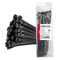 AMIO Vezice za kablove 4,8 x 300 mm 100 kom, crne