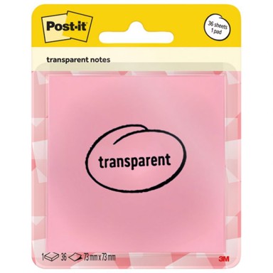 3M Samoljepljivi blok, Post-it, 73 x 73 mm, 36 listova, prozirno rozi