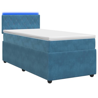 Boxspring krevet s madracem 80 x 200 cm, baršun, plavi