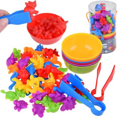 Dječji set dinosaura za učenje brojanja i boja, 48 elemenata