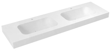 SAPHO EMICO Dvostruki umivaonik, 210x50 cm, Rockstone, bijela mat