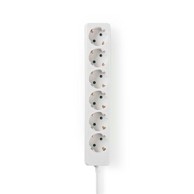 NEDIS Produžna utičnica tip f (CEE 7/7) 6-polna 1,50 m 3680 W 16 A vrsta uzemljenja: bočni kontakti 230 V AC 50/60 Hz kut utičnice: 45 ° 3G1,5 mm², bijela