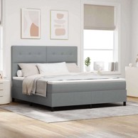 Box spring krevet, sivi, 180 x 200 cm