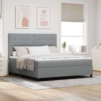 Box spring krevet, sivi, 180 x 200 cm