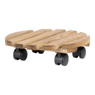 ESSCHERT DESIGN Drveni mobilni stalak za tegle za bilje ø 29 cm (visina 8 cm), drvo, prirodna, Indoor & Outdoor