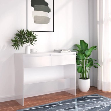 Konzolni stol bijeli 100 x 35 x 76,5 cm od iverice
