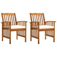 Vrtne blagovaonske stolice s jastucima 2 kom od bagremovog drva