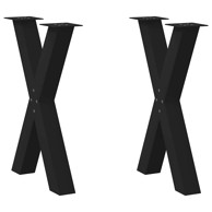 Noge blagovaonski stol X-oblika 2 kom crne 60x(72-73) cm čelik