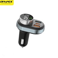 AWEI Bluetooth handsfree FM odašiljač C-843, Bluetooth 5.0, USB i USB-C, crni