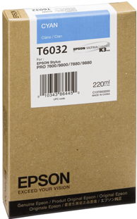 EPSON Tinta za printer ink cartridge cyan T 603 220 ml T 6032