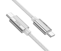HOCO Podatkovni kabel U134, Type-C na Type-C, 240 W, 5 A, 1,8 m, pleteni, siva