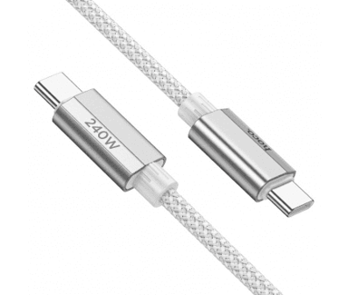 HOCO Podatkovni kabel U134, Type-C na Type-C, 240 W, 5 A, 1,8 m, pleteni, siva