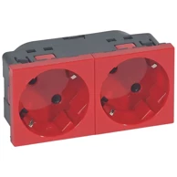 LEGRAND 77272 utičnica dvostruka 2x2p+e/16a/250v crvena le077272