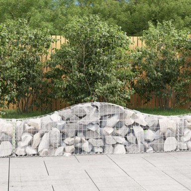 Gabionske košare lučne, 6 kom, 200×30×40/60 cm, pocinčano željezo