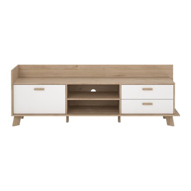 TVILUM Bijela/u prirodnoj boji TV komoda u dekoru hrasta 182x62x51 cm Ikast