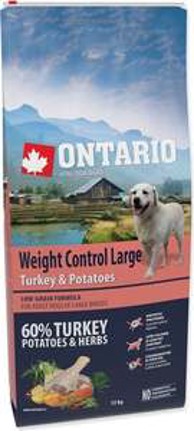 ONTARIO Hrana za pse Dog Adult Large Breed Weight Control 12 kg, puretina i krumpir