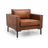 SCANDIC Smeđa fotelja od imitacije kože Cognac Rate, 90x90x74 cm