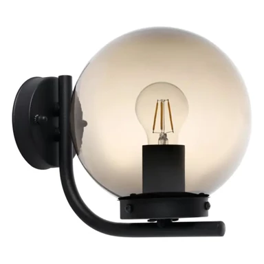 Vanjska zidna lampa, 1xE27, Taverna, 99586, PR-200, crna/tamno staklo