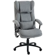 Ergonomska masažna uredska stolica s visokim naslonom, siva