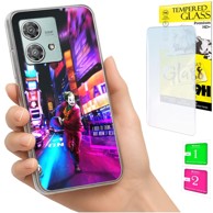 Futrola za Motorola Edge 40 Neo, torbica sa fotografijom, maskica, futrola i staklo 9H