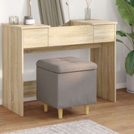 Otoman s pohranom s jastukom 40x40x45 cm, tkanina, sivo-smeđa