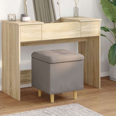 Otoman s pohranom s jastukom 40x40x45 cm, tkanina, sivo-smeđa