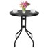 SPRINGOS Stol, vrtni, metalni, okrugli, 60 cm, crni