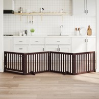 Vrata za pse s vratašcima 4 panela sklopiva 320 cm drvo topole