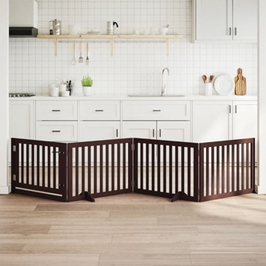 Vrata za pse s vratašcima 4 panela sklopiva 320 cm drvo topole