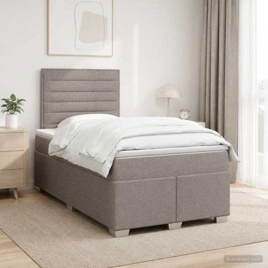 Boxspring krevet s madracem 120 x 200 cm, tkanina, sivosmeđi