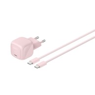 BELKIN Zidni punjač BOOST Charge USB-C 30 W PD s kabelom USB-C/USB-C, ružičasti