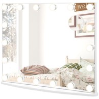 Ogledalo za šminkanje s rasvjetom, holivudsko, 65 x 14 x 52.5 cm, bijelo