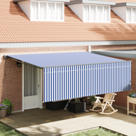 Skrovita tenda 450x300 cm, antracitno siva, plava i bijela