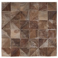 3D zidni paneli od masivne tikovine 30 x 30 x 1,7 cm, bijeljena obrada, 11 kom.