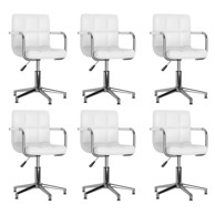 Okretne blagovaonske stolice od umjetne kože 6 kom bijele