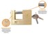 EG Protuprovalni mesingani lokot s klinom, 80 mm, 3 ključa