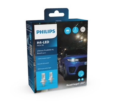 PHILIPS Žarulja Ultinon Pro6000 HL Boost Gen2 LED H4, 100% legalno, do 300% više svjetla, 5800K