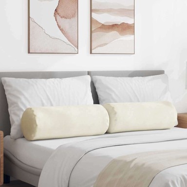 Valjkasti jastučići set 2 kom Ø25×70 cm kordura tekstil, krem