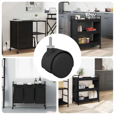 Kotač 12 kom 37,8 x 40 mm željezo i PP, crna i srebrna