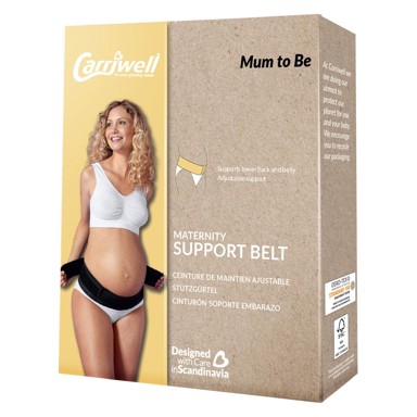 CARRIWELL Potporni trudnički pojas sa čičkom, crni, S/M