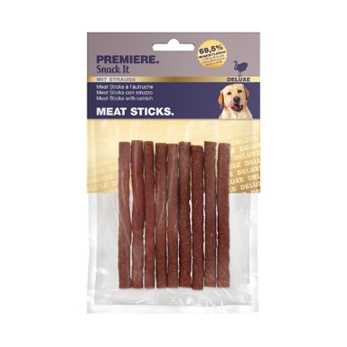 PREMIERE Poslastica za pse Snack It Deluxe mesni štapići noj 90 g