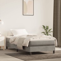 Madrac s oprugama svjetlosivi 80x220x20 cm baršunasti