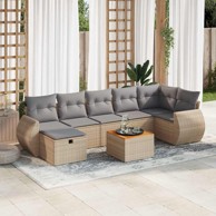 8-dijelni set vrtnih sofa od poliratana s jastucima bež